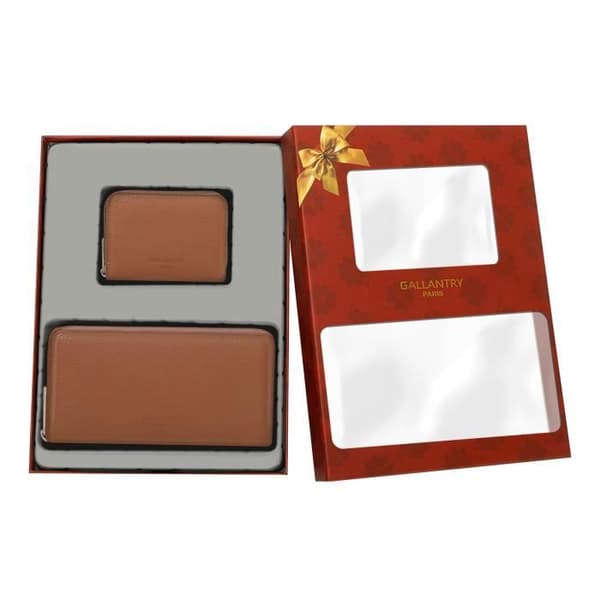 Coffret Gåva Plånbok och Kortfodral Kvinna Gallantry Taupe