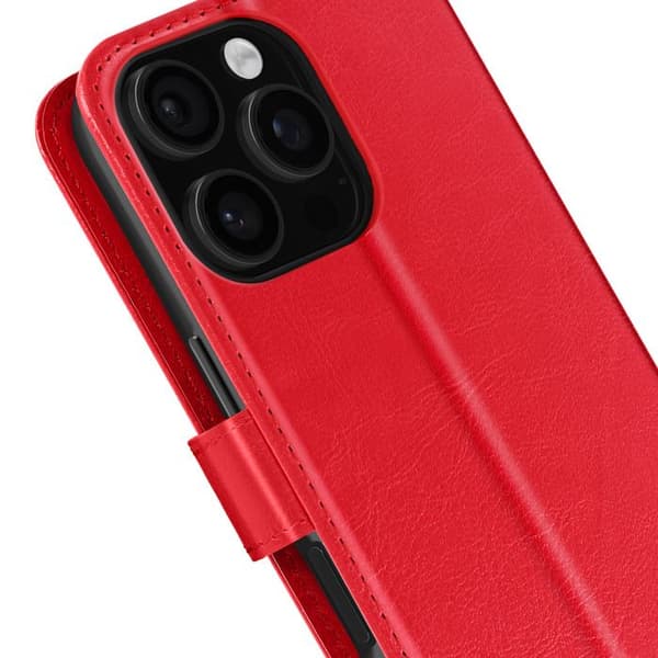 Fodral för iPhone 16 Pro Max Plånbok med Handrem Mayaxess Röd