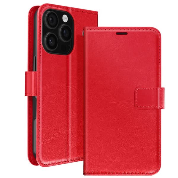 Fodral för iPhone 16 Pro Max Plånbok med Handrem Mayaxess Röd
