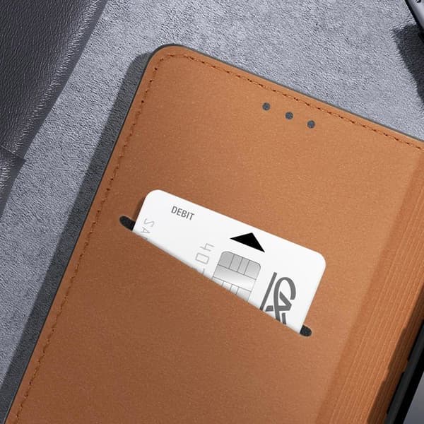 Fodral för iPhone 16 Portfölj i Äkta Läder Svart