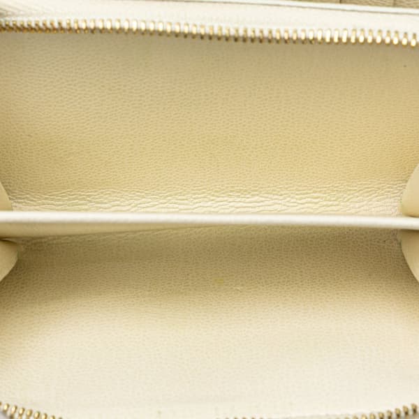 Pre-owned Louis Vuitton Monogram Embossed Lambskin Lou Wallet White