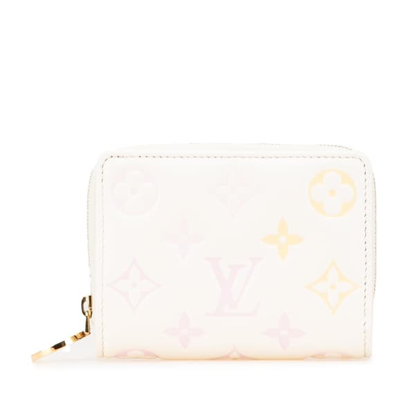 Pre-owned Louis Vuitton Monogram Embossed Lambskin Lou Wallet White