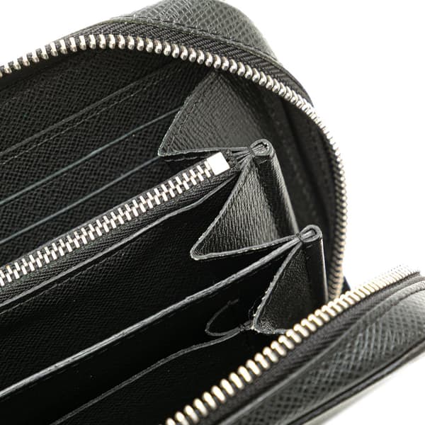 Pre-owned Louis Vuitton Taiga Zippy XL Long Wallet Black