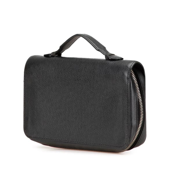 Pre-owned Louis Vuitton Taiga Zippy XL Long Wallet Black