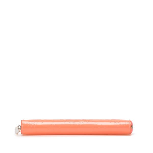 Pre-owned Louis Vuitton Monogram Vernis Zippy Long Wallet Pink