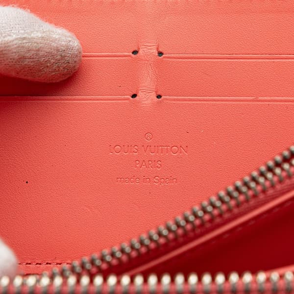 Pre-owned Louis Vuitton Monogram Vernis Zippy Long Wallet Pink
