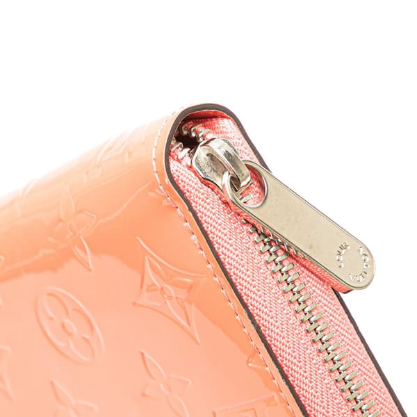 Pre-owned Louis Vuitton Monogram Vernis Zippy Long Wallet Pink