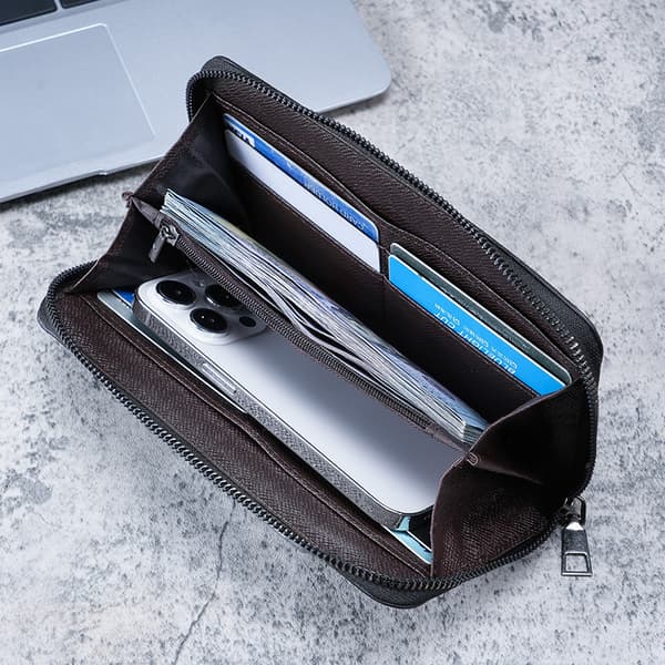 INF Stilfuld Blå Herre Lang Lynlåspung Clutch Taske