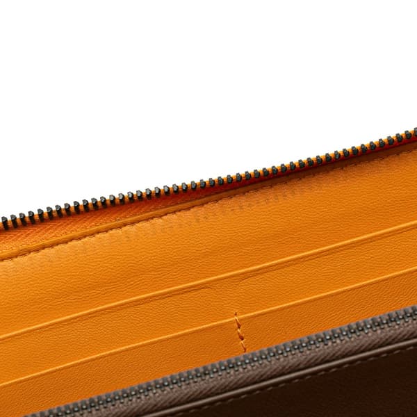 Pre-owned Bottega Veneta Leather Intrecciato Zip Around Wallet Orange