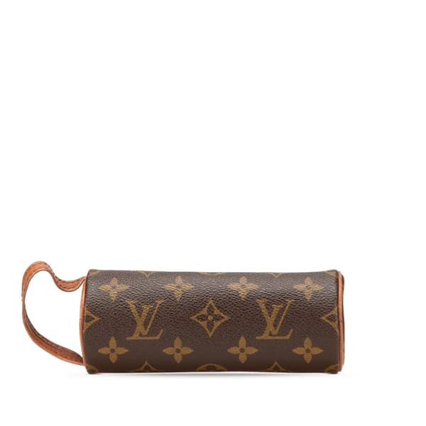 Pre-owned Louis Vuitton Monogram Etui Golf Ball Case Brown