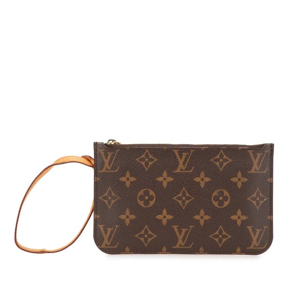 Pre-owned Louis Vuitton Monogram Neverfull Pouch Brown