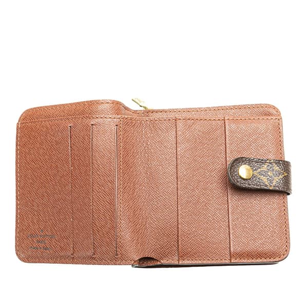 Pre-owned Louis Vuitton Monogram Bi-Fold Compact Wallet Brown