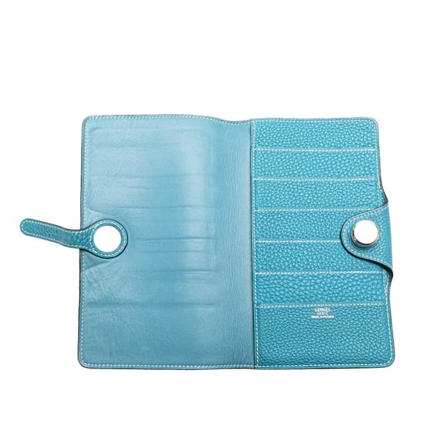 Pre-owned Hermès Togo Dogon Long Wallet Blue