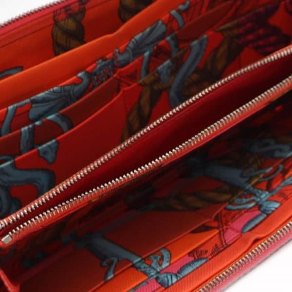Pre-owned Hermès Epsom Silk In Long Wallet Pink