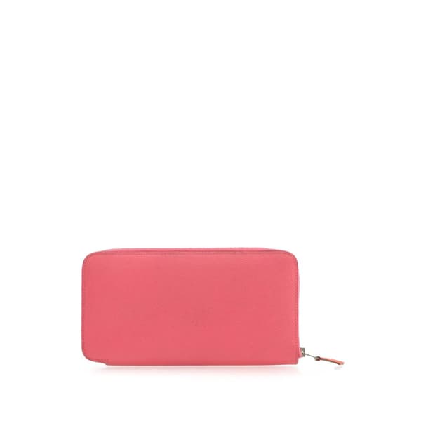 Pre-owned Hermès Epsom Silk In Long Wallet Pink