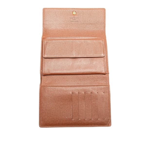 Pre-owned Louis Vuitton Monogram Porte Tresor Etui Papier Wallet Brown