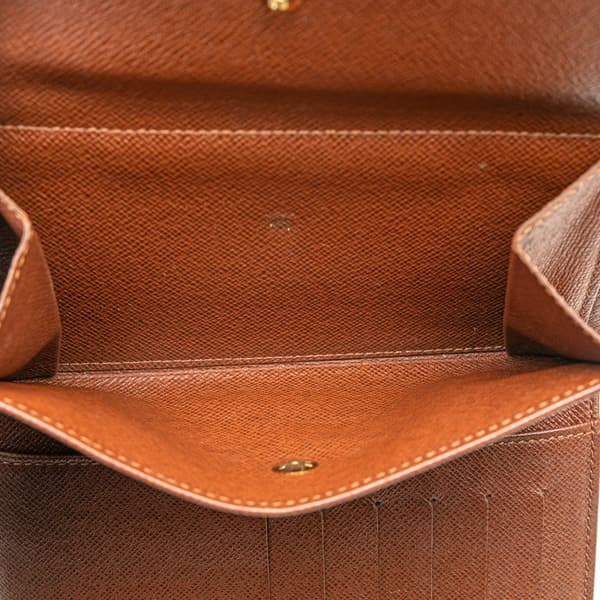 Pre-owned Louis Vuitton Monogram Porte Tresor Etui Papier Wallet Brown