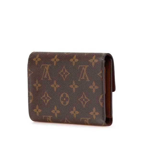Pre-owned Louis Vuitton Monogram Porte Tresor Etui Papier Wallet Brown