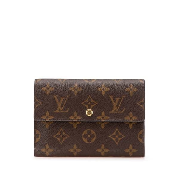Pre-owned Louis Vuitton Monogram Porte Tresor Etui Papier Wallet Brown