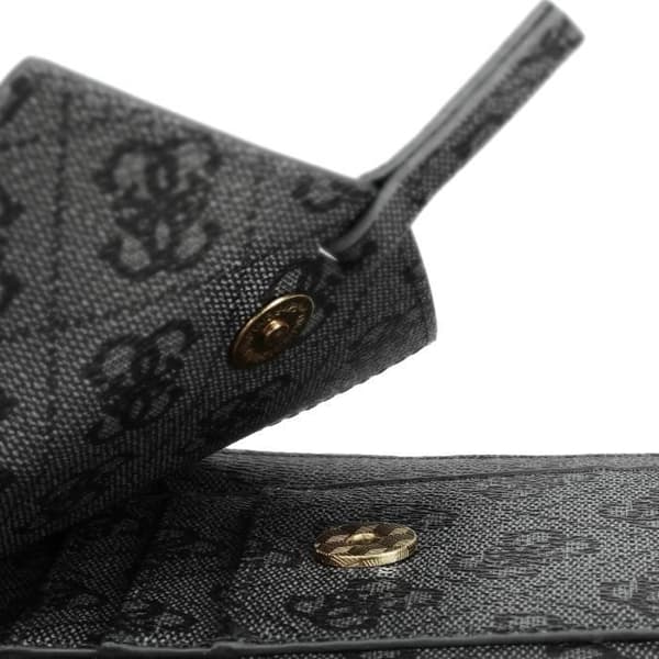 Pochette för smartphone med tryck och axelrem, kortfodral med 4G Guess-logotyp i grått