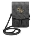 Miniatyrbild 1 av 4: Pochette för smartphone med tryck och axelrem, kortfodral med 4G Guess-logotyp i grått