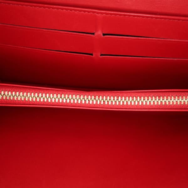 Pre-owned Louis Vuitton Monogram Vernis Sarah Wallet Red