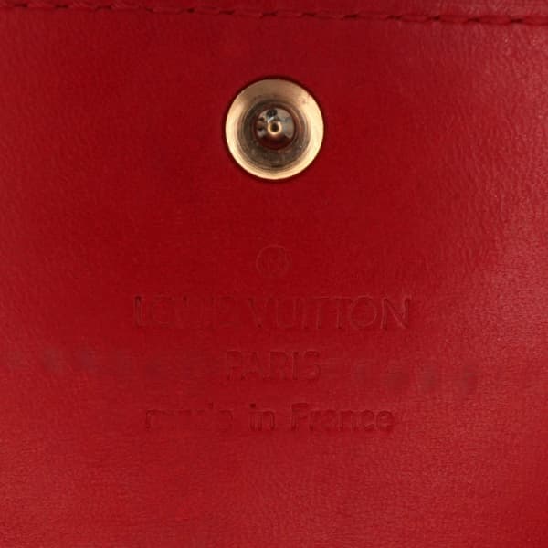 Pre-owned Louis Vuitton Monogram Vernis Sarah Wallet Red