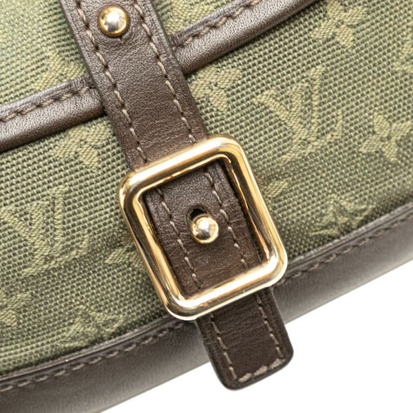 Pre-owned Louis Vuitton Monogram Mini Lin Anne Sophie Pouch Green