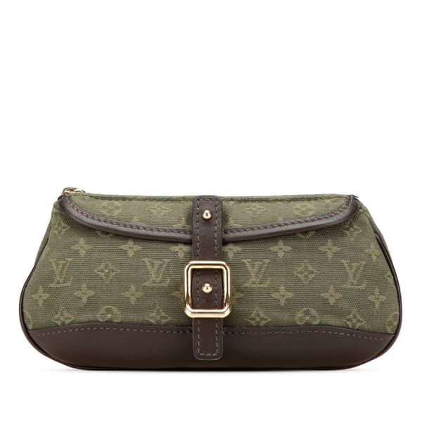 Pre-owned Louis Vuitton Monogram Mini Lin Anne Sophie Pouch Green