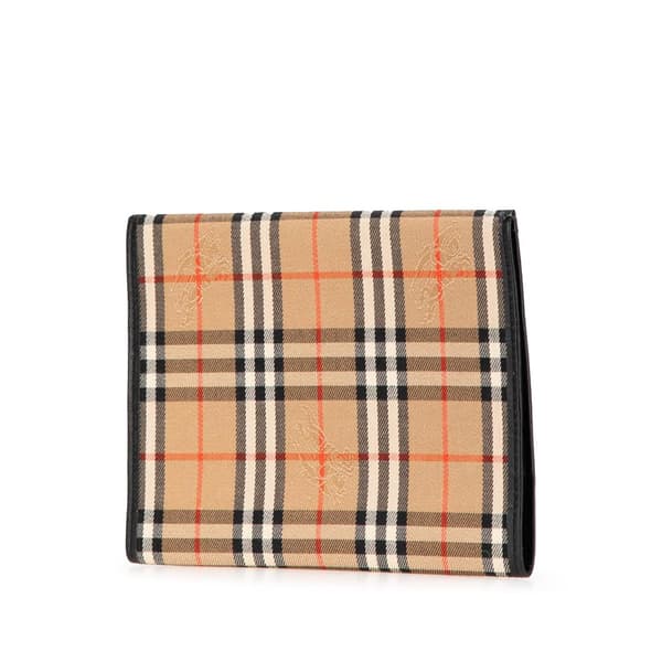 Pre-owned Burberry Haymarket Check Canvas Notebook Cover Brown