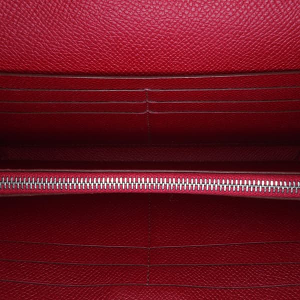 Pre-owned Hermès Epsom Kelly Longue Wallet Red