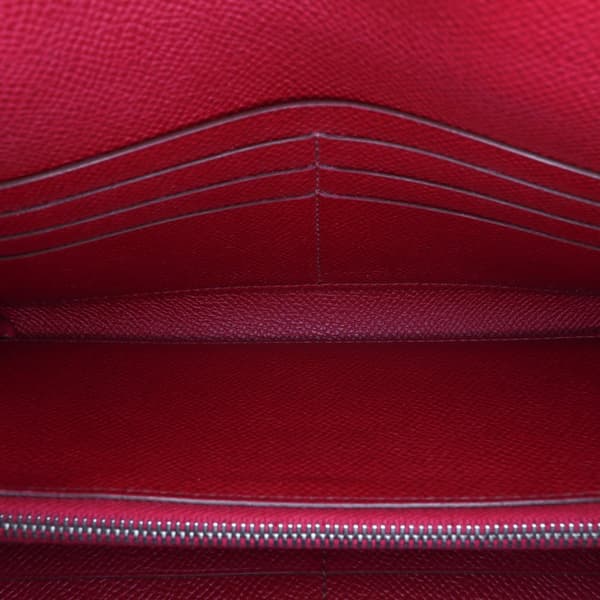 Pre-owned Hermès Epsom Kelly Longue Wallet Red
