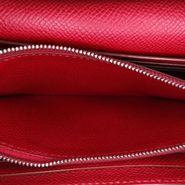 Pre-owned Hermès Epsom Kelly Longue Wallet Red