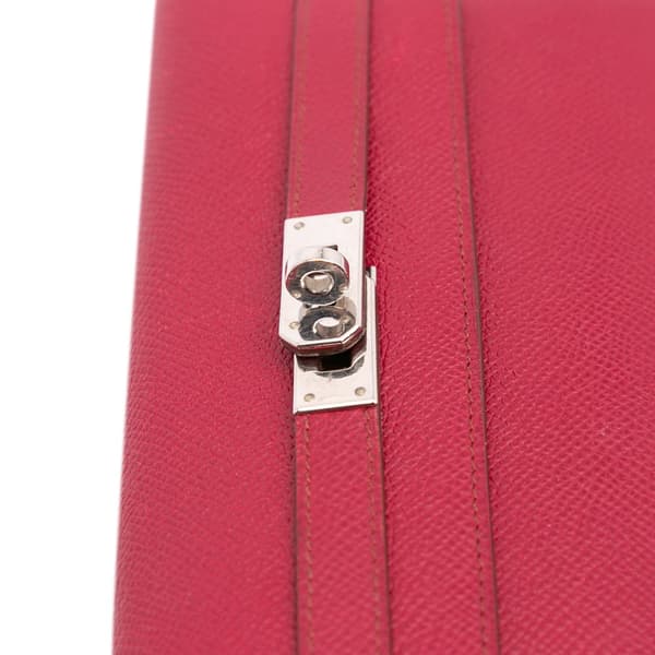 Pre-owned Hermès Epsom Kelly Longue Wallet Red
