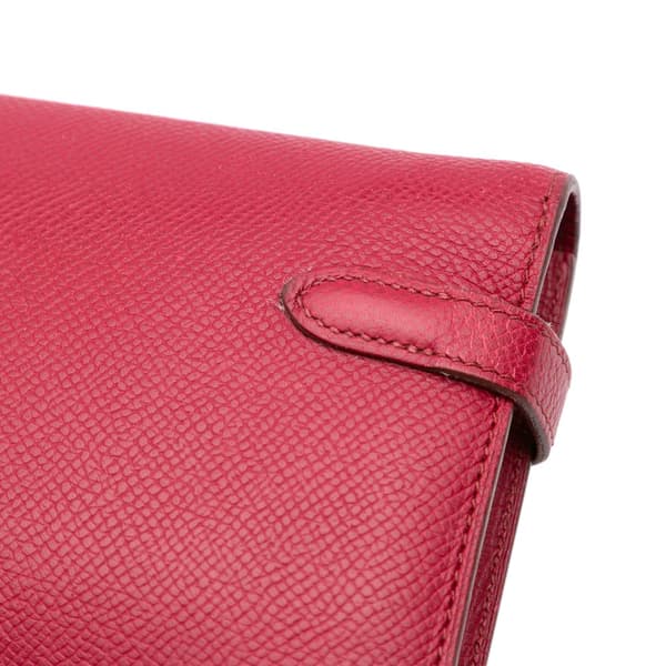 Pre-owned Hermès Epsom Kelly Longue Wallet Red