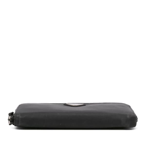 Pre-owned Prada Tessuto Zip Around Long Wallet Black