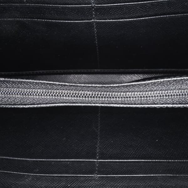 Pre-owned Prada Tessuto Zip Around Long Wallet Black