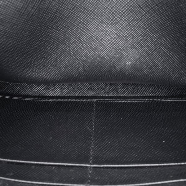 Pre-owned Prada Tessuto Zip Around Long Wallet Black