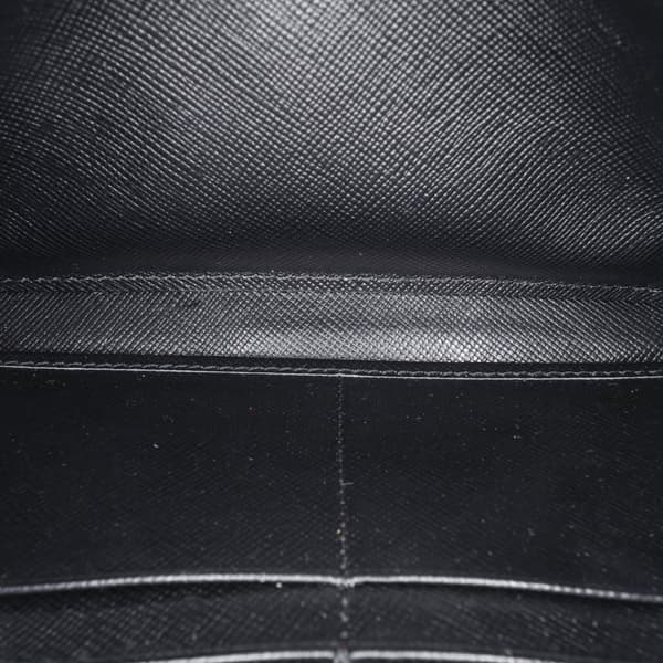 Pre-owned Prada Tessuto Zip Around Long Wallet Black