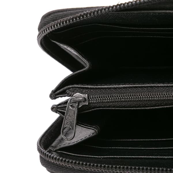 Pre-owned Prada Tessuto Zip Around Long Wallet Black