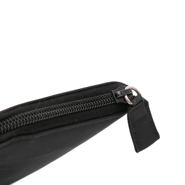 Pre-owned Prada Tessuto Zip Around Long Wallet Black