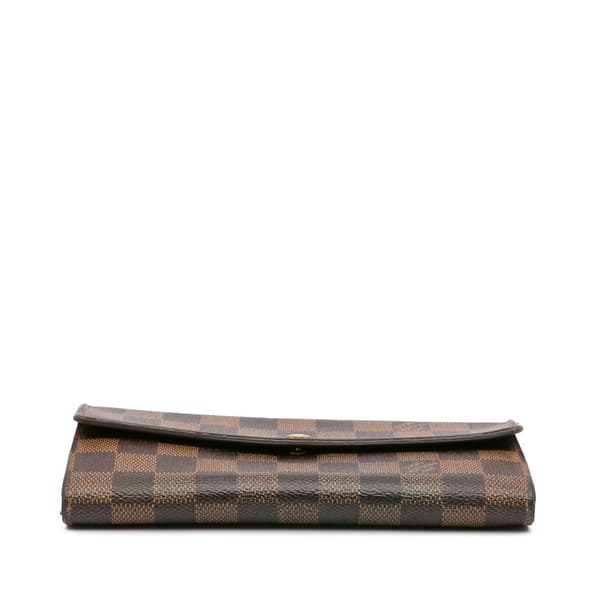 Pre-owned Louis Vuitton Damier Ebene Sarah Wallet Brown