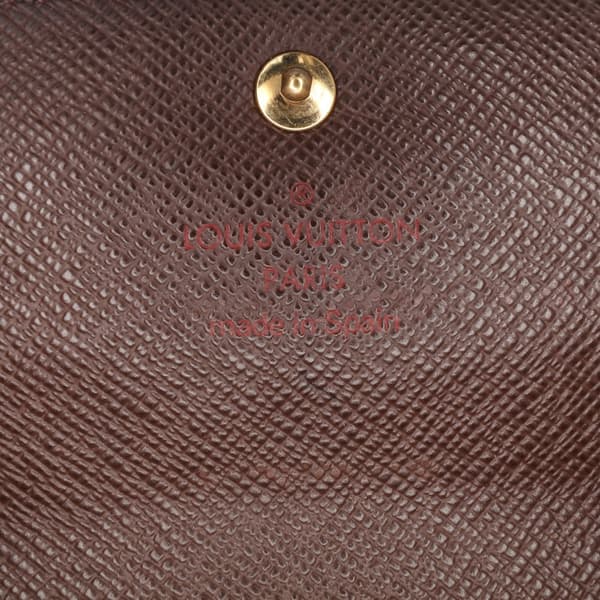 Pre-owned Louis Vuitton Damier Ebene Sarah Wallet Brown