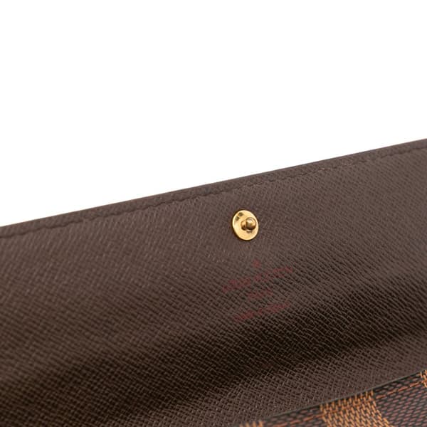 Pre-owned Louis Vuitton Damier Ebene Sarah Wallet Brown