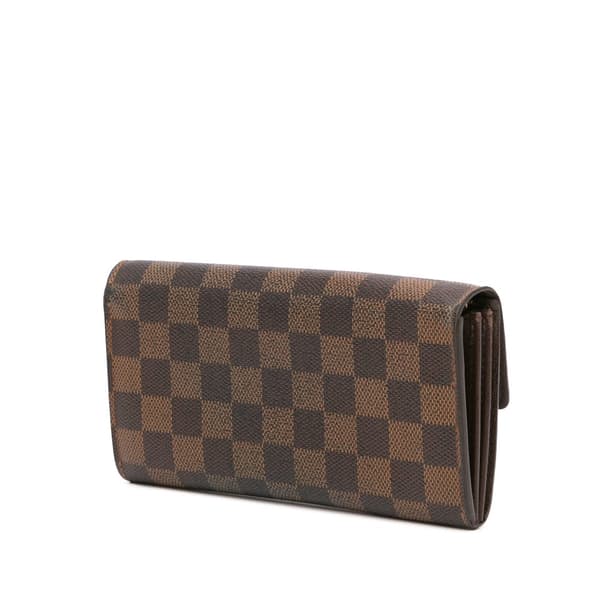 Pre-owned Louis Vuitton Damier Ebene Sarah Wallet Brown