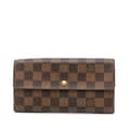 Miniatyrbilde 1 av 10: Pre-owned Louis Vuitton Damier Ebene Sarah Wallet Brown