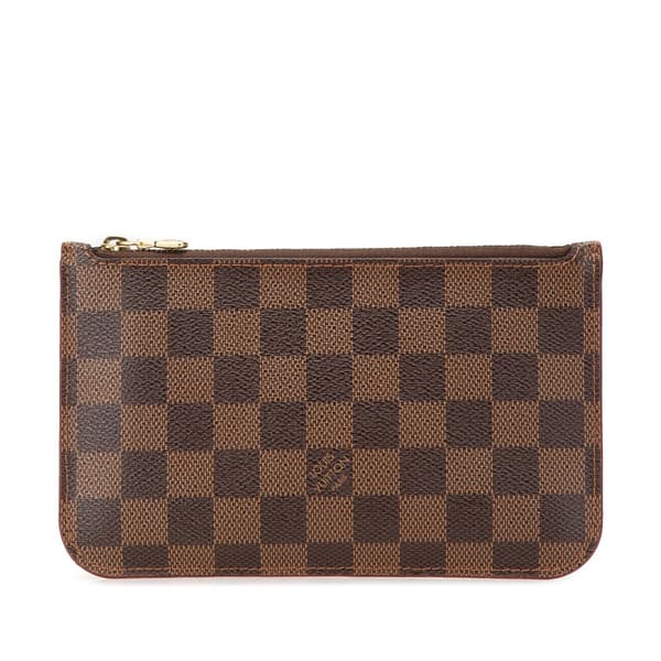 Pre-owned Louis Vuitton Damier Ebene Neverfull Pouch Brown