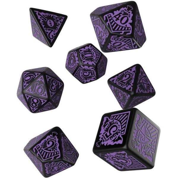 COC Horror på Orient Express Black &amp; Purple Dice Set om 7