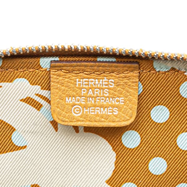 Pre-owned Hermès Mini Epsom Silk In Change Purse Brown