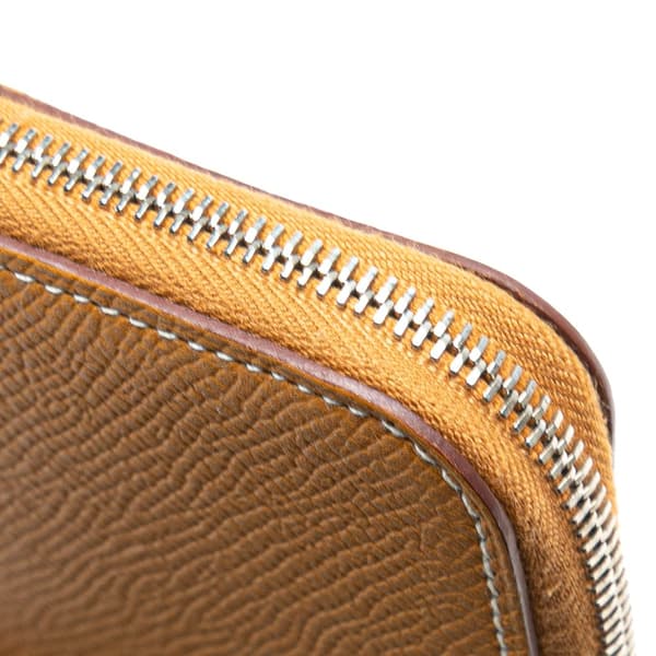 Pre-owned Hermès Mini Epsom Silk In Change Purse Brown